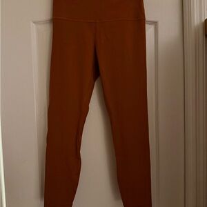 Lululemon Rust Orange High-Waisted Ribbed Align Leggings